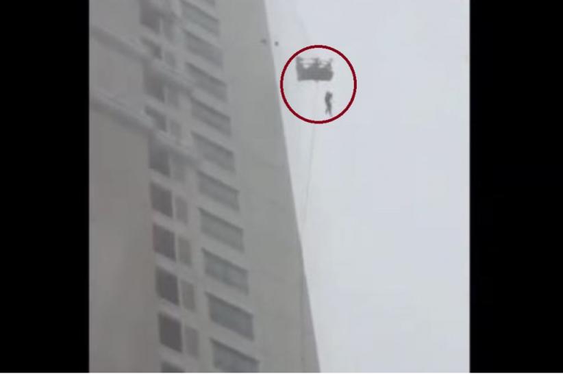 Viral Pekerja Gondola Gelantungan Diterpa Angin di Lantai 25 Apartemen, 1 Orang Tewas