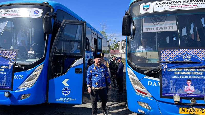 Pemkab Kotabaru Lepas 94 Peserta Program Mudik Gratis 2026