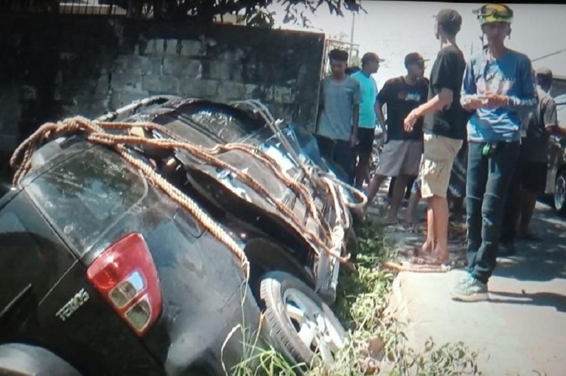 Kecelakaan Mobil Pemudik asal Jakarta Terguling Masuk Sawah di Bantul, 1 Tewas 7 Luka