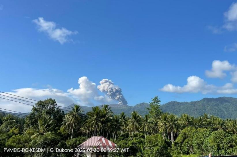 Gunung Dukono Meletus Hari Ini, Kolom Abu Capai 850 Meter