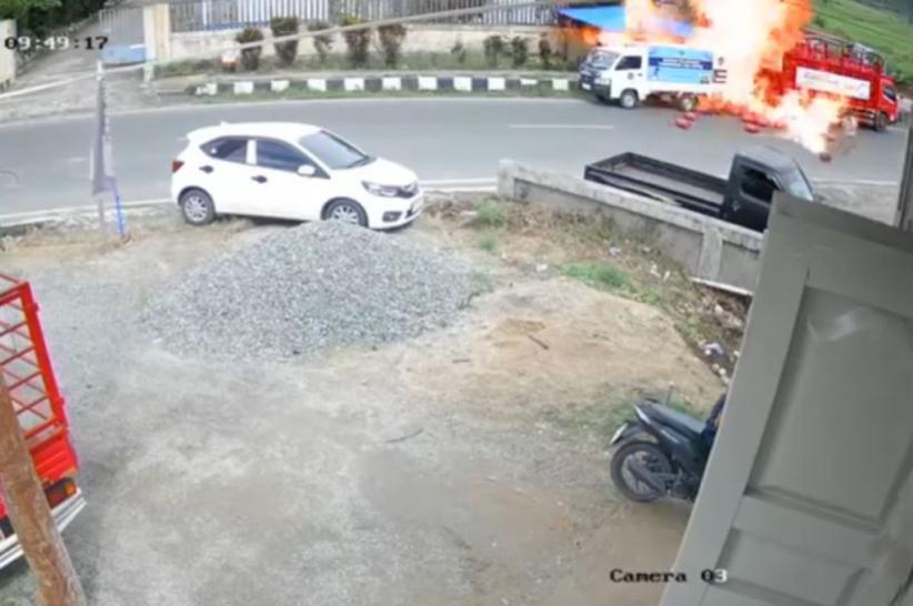 Viral Tabung Gas Elpiji Meledak dan Terbakar di Sungai Penuh Jambi, 2 Orang Luka-Luka