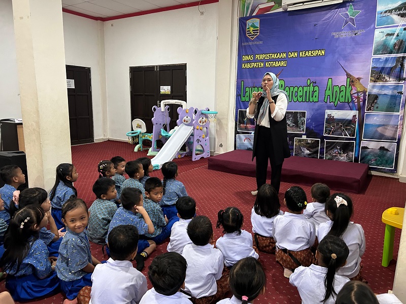 Dispersip Kotabaru Gelar Kegiatan Story Telling, Program Perdana Literasi Anak 2026