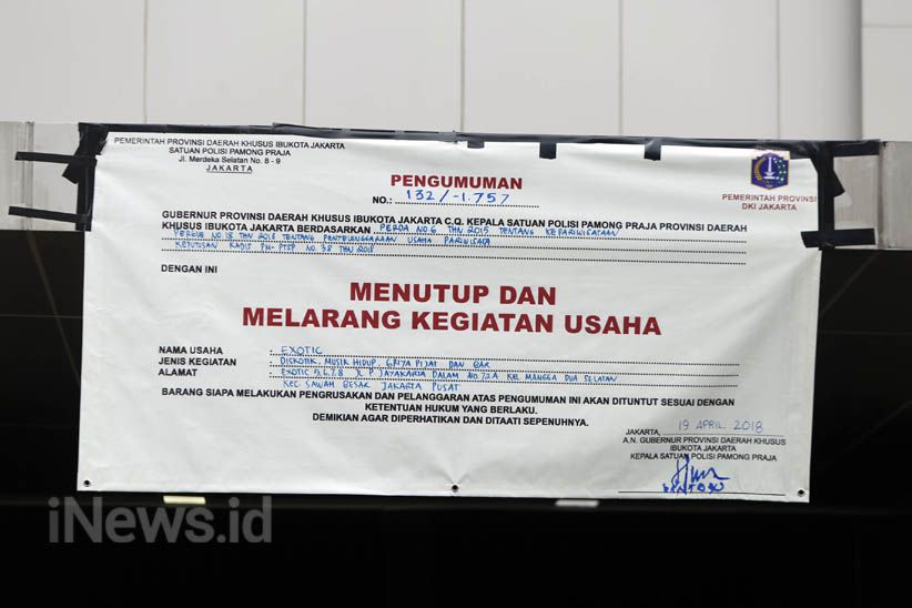 Diskotek Exotic Disegel Sat Pol PP Pemprov DKI Jakarta - Bagian 4