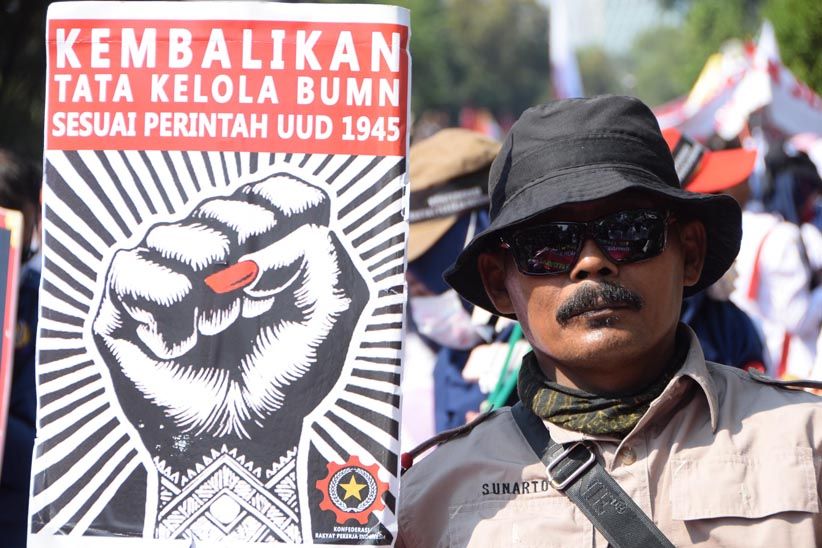 Rieke Diah Pitaloka bersama Ribuan Buruh KRPI Tuntut 5 Jaminan Sosial - Bagian 5