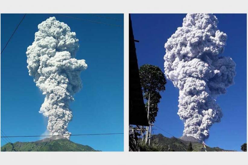 Abu Vulkanik Gunung Merapi Selimuti Jalanan di Sleman - Bagian 2