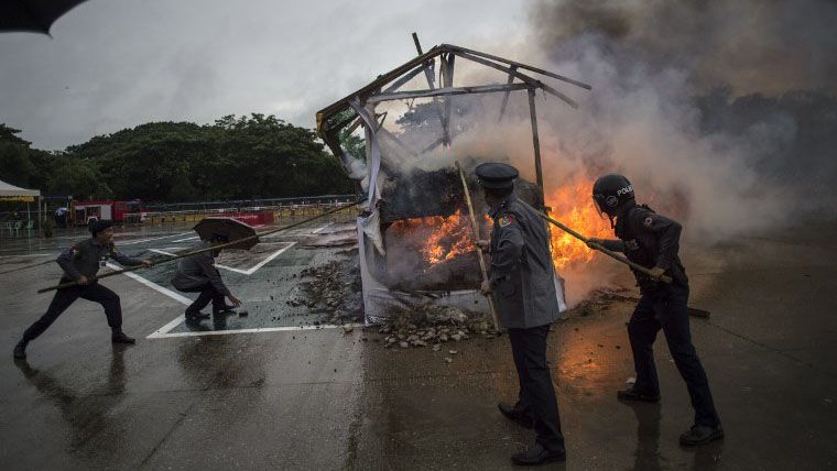 Pemerintah Myanmar Musnahkan Narkoba Senilai 187 Juta Dolar AS - Bagian 3