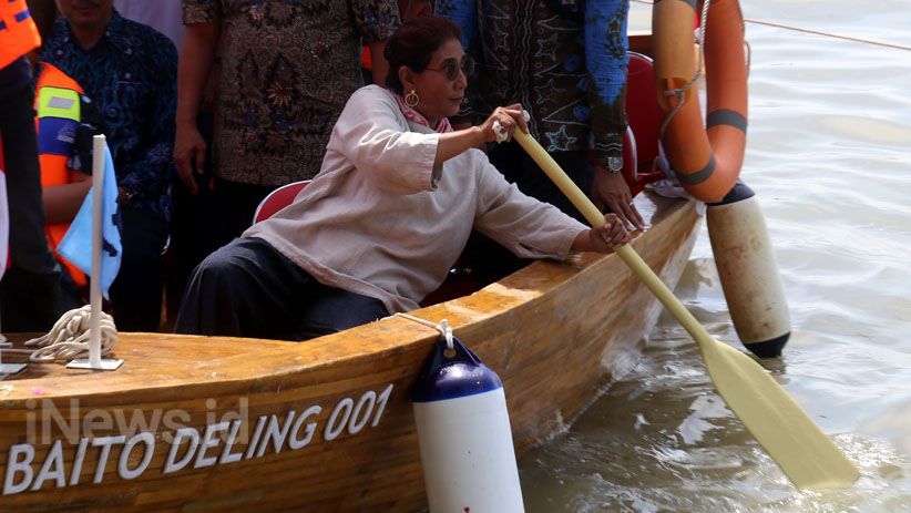 Menteri Susi Naik Kapal Berbahan Bambu Laminasi Karya ITS Surabaya - Bagian 4