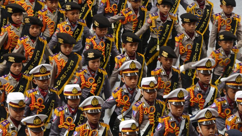 Aksi Polisi Cilik saat HUT Ke-72 Bhayangkara - Bagian 2