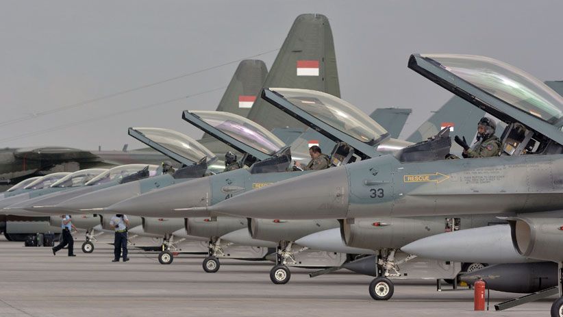 8 Pesawat F 16 TNI AU Ikuti Latihan Terbesar Angkatan  