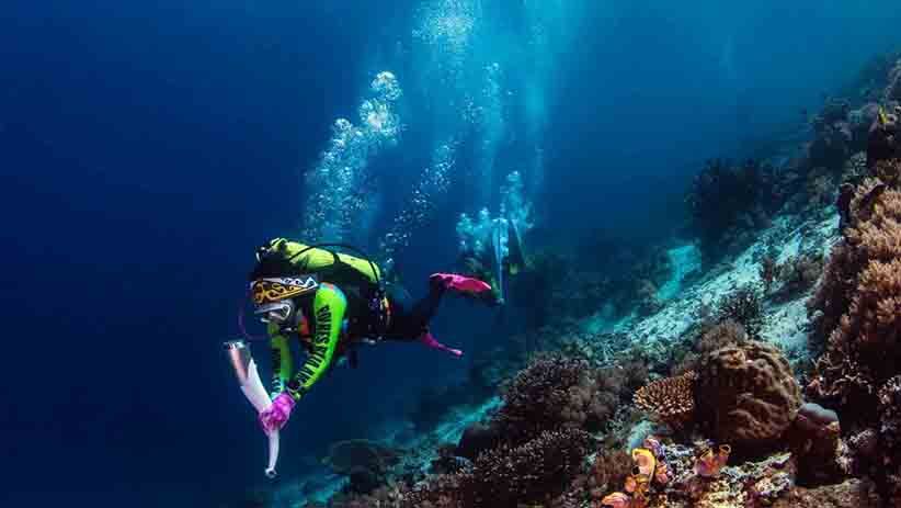 Wanita Selam Indonesia Bawa Api Obor Asian Games di Perairan Raja Ampat - Bagian 3