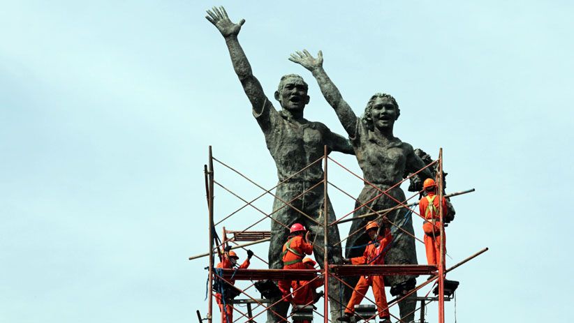 Sambut Asian Games 2018, Tugu Selamat Datang Dipercantik - Bagian 1