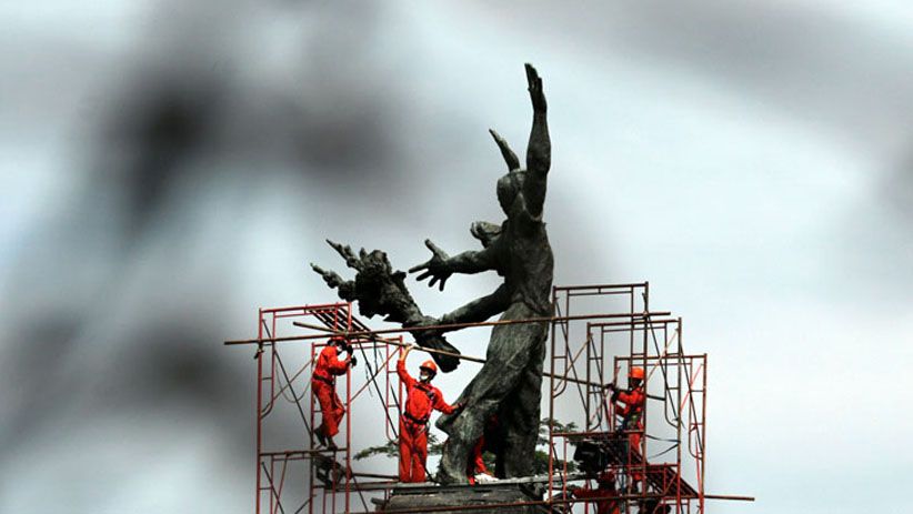 Sambut Asian Games 2018, Tugu Selamat Datang Dipercantik - Bagian 2