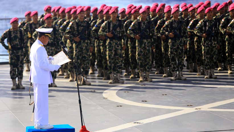 Satgas Rimpac TNI AL Gelar Upacara Kemerdekaan RI di Samudera Pasifik - Bagian 2