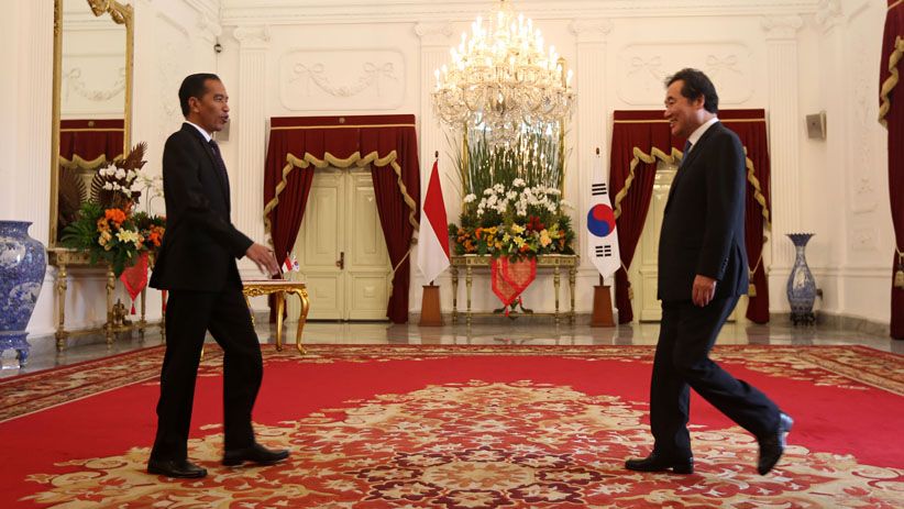 Presiden Jokowi Terima Kunjungan PM Korea Selatan di Istana Merdeka - Bagian 1