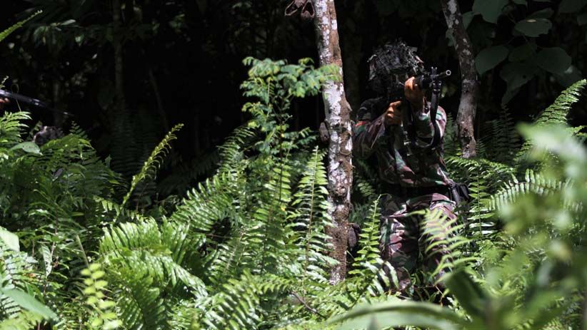 450 Prajurit TNI Penjaga Perbatasan Latihan Tempur di Tengah Hutan - Bagian 3