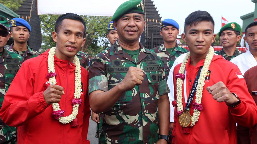 Prajurit Kodam V Brawijaya Peraih Medali Asian Games Disambut Bak Pahlawan - Bagian 4