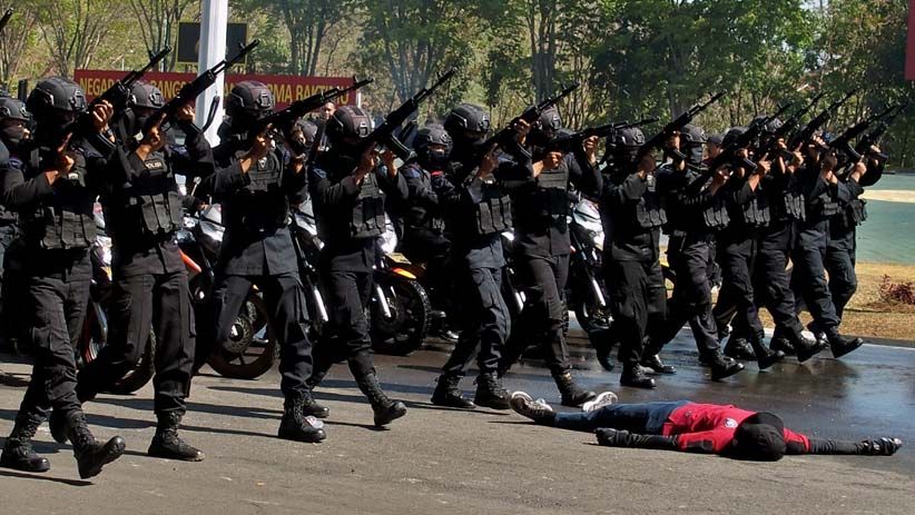 Aksi 2.000 Personel Gabungan saat Simulasi Pengamanan Pemilu 2019 - Bagian 1