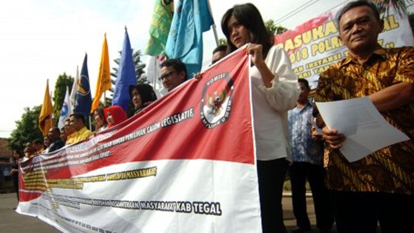 Parpol Peserta Pemilu 2019 Deklarasi Damai di Polres Tegal - Bagian 2