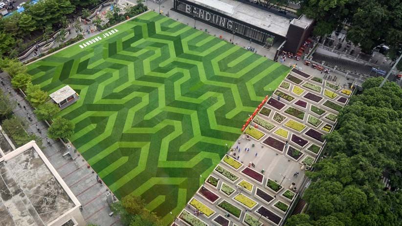 Begini Wajah Baru Taman Alun-Alun Bandung Setelah Direvitalisasi