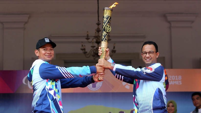 Meriahnya Pawai Obor Asian Para Games 2018 di Jakarta - Bagian 1