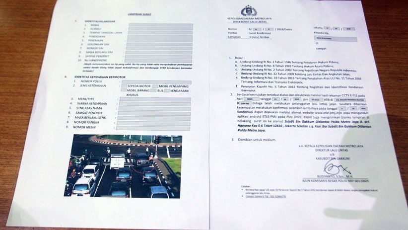 Begini Bentuk Surat Konfirmasi E-Tilang untuk Pelanggar Lalu Lintas - Bagian 2