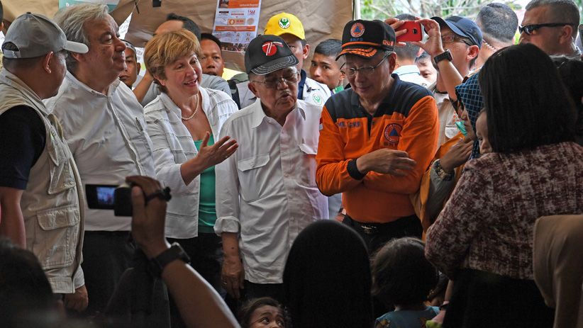 Wapres JK, Sekjen PBB dan CEO World Bank Kunjungi Korban Gempa Palu - Bagian 2