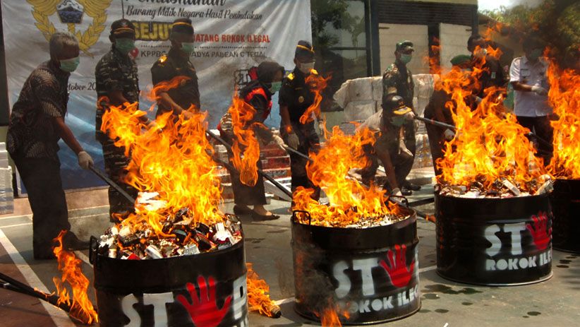 Bea Cukai Tegal Musnahkan 1 Juta Batang Rokok Ilegal