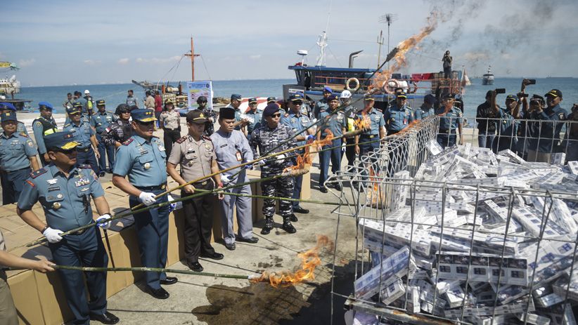 TNI AL Musnahkan Barang Bukti Hasil Operasi Kamla - Bagian 1