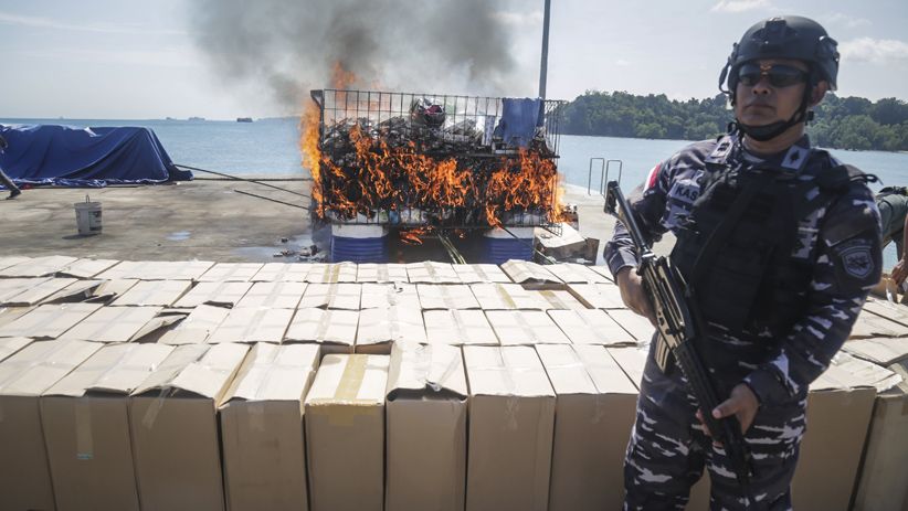 TNI AL Musnahkan Barang Bukti Hasil Operasi Kamla - Bagian 3