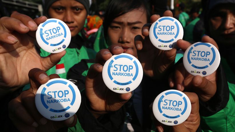 BNN dan Go-Jek Surabaya Deklarasi Gerakan Anti-Narkoba - Bagian 1