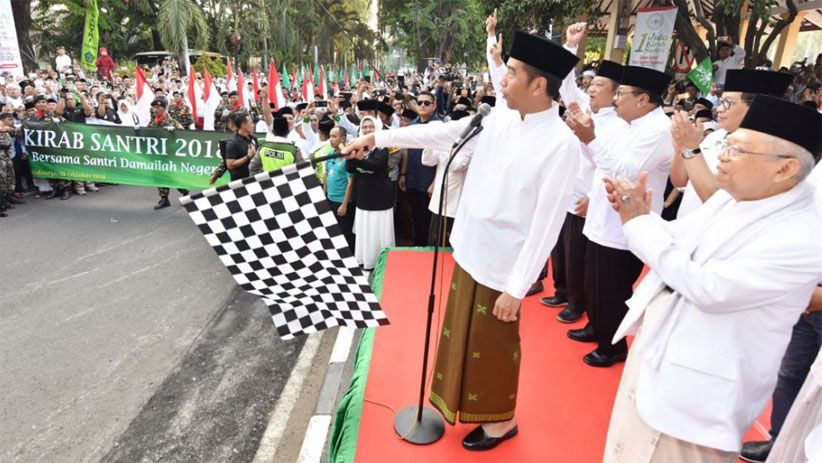 Presiden Jokowi Lepas Kirab Santri 2018 - Bagian 2