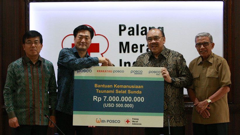 PMI Terima Donasi Rp7 M dari POSCO untuk Korban Tsunami Selat Sunda - Bagian 1