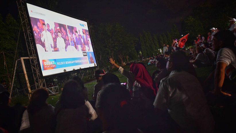 Nonton Bareng Debat Pilpres 2019 di Sejumlah Daerah, Begini Suasananya