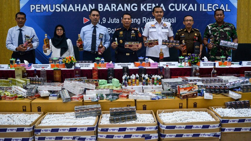 Bea Cukai Jawa Timur Musnahkan Jutaan Batang Rokok Ilegal