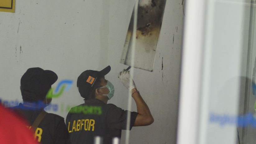 Polisi Olah TKP Lokasi Kebakaran di Bandara I Gusti Ngurah Rai