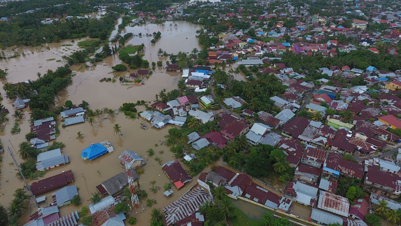 Penampakan dari Udara Permukiman di Bengkulu Dilanda Banjir