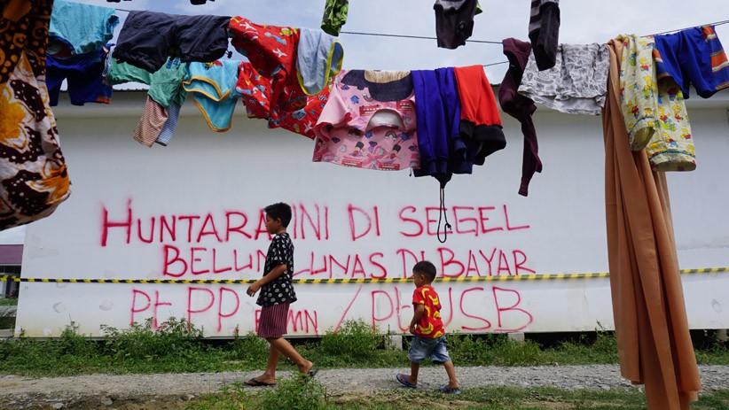Kecewa Belum Dibayar, Kontraktor Segel Hunian Pengungsi Korban Gempa Palu