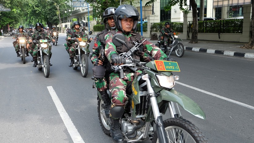 Prajurit TNI-Polri Patroli Jaga Situasi Keamanan Sumut Pascapemilu