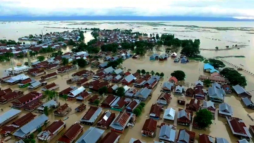 Penampakan dari Udara Kabupaten Wajo Sulsel Terendam Banjir hingga 2 Meter