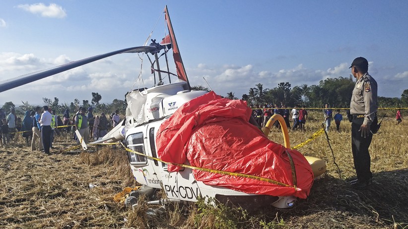Begini Kondisi Helikopter Jatuh yang Bawa 3 WNA di Lombok