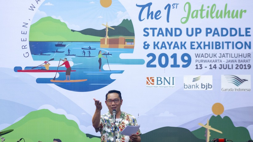 Promosi Wisata Air, Ridwan Kamil Bermain Kayak di Waduk Jatiluhur