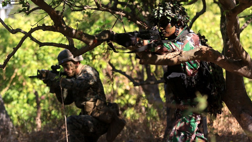 Aksi Prajurit Marinir TNI AL dan Marinir AS Latihan Tempur di Hutan Selogiri - Bagian 2