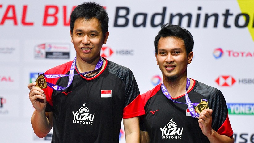 Ekspresi Ahsan/Hendra Menang Kejuaraan Dunia Bulu Tangkis 2019 - Bagian 3