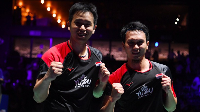 Ekspresi Ahsan/Hendra Menang Kejuaraan Dunia Bulu Tangkis 2019 - Bagian 2