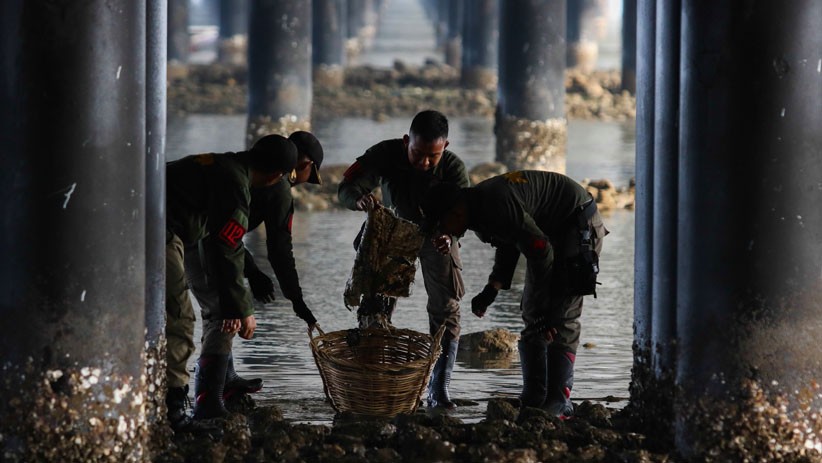 Peringati Hari Nusantara, Warga Surabaya Kerja Bakti di Jembatan Suramadu