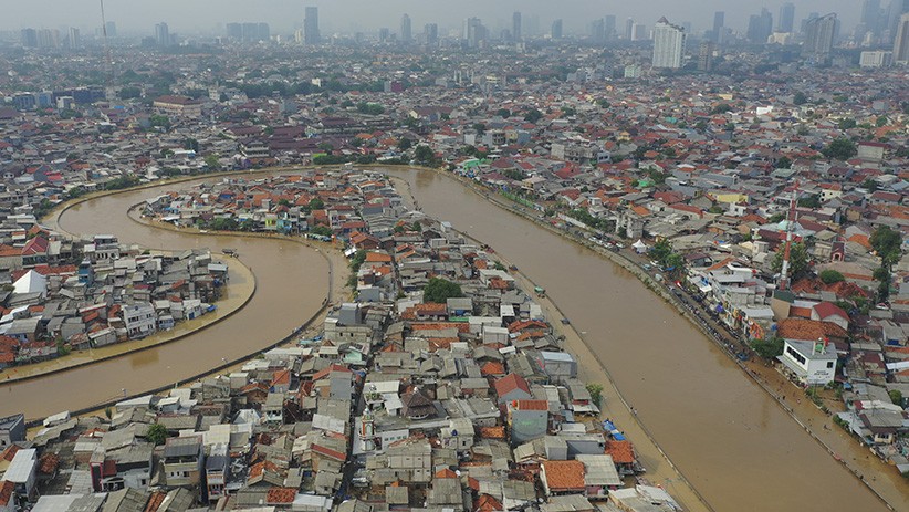 Penampakan dari Udara Banjir di Bukit Duri dan Kampung Pulo Jakarta - Bagian 2