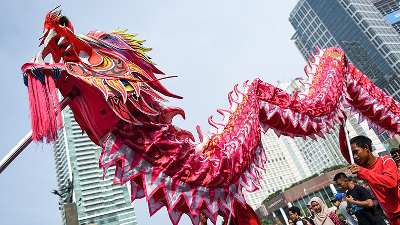 Aksi Barongsai Meriahkan Tahun Baru Imlek 2571 saat CFD Jakarta - Bagian 4