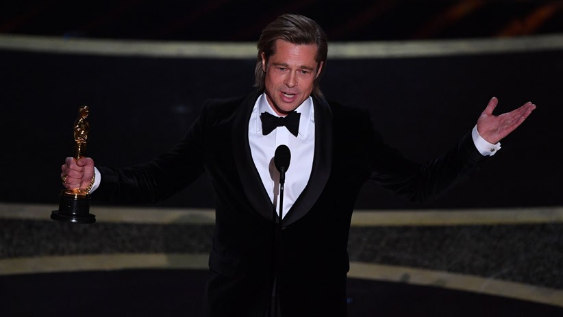 Ekspresi Brad Pitt Jadi Aktor Pendukung Terbaik Oscar 2020 - Bagian 2