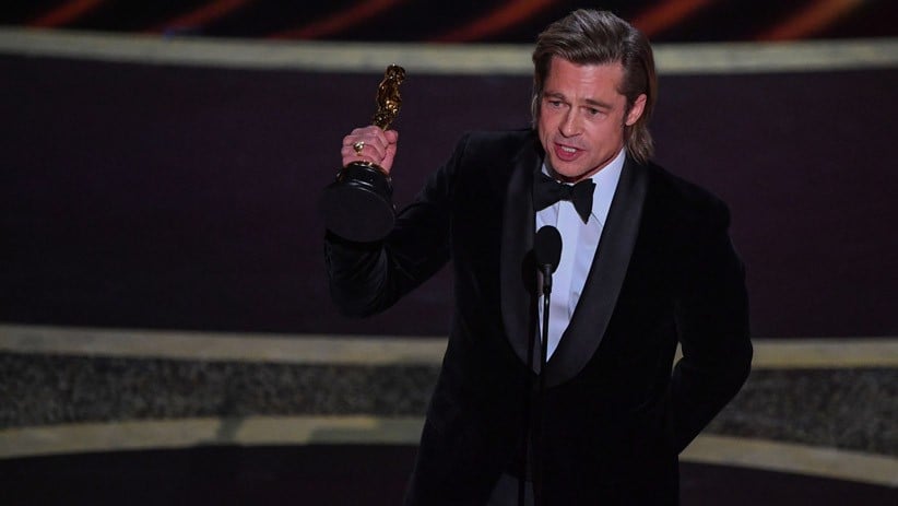 Ekspresi Brad Pitt Jadi Aktor Pendukung Terbaik Oscar 2020 - Bagian 3