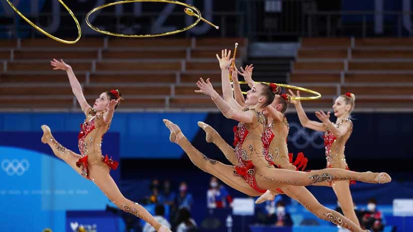  Potret Keindahan Gerak dan Warna-warni Busana dalam Senam Ritmik Olimpiade Tokyo 2020  - Bagian 6